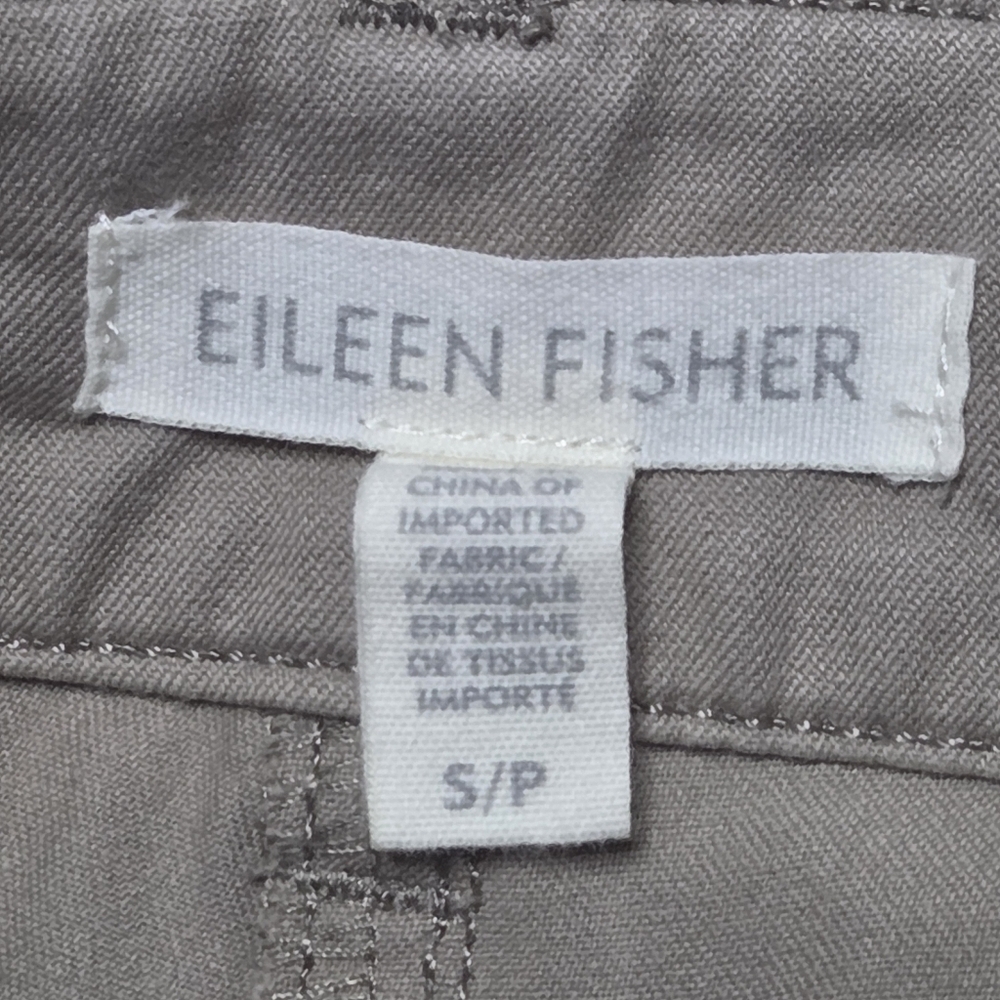 Eileen Fisher Organic Cotton Straight Leg Pants Khaki Tan Size Small - Picture 4 of 7
